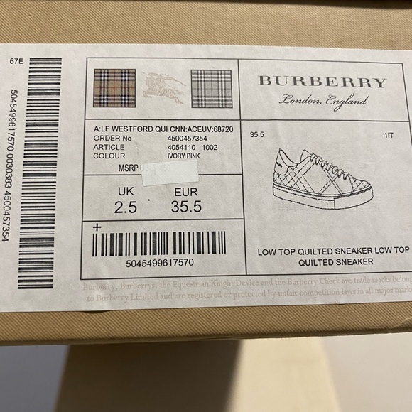 Burberry sneaker, wore it few times. - Picture 2 of 4
